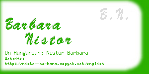 barbara nistor business card